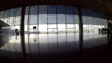 人机场巴塞罗那西班牙延时摄影
